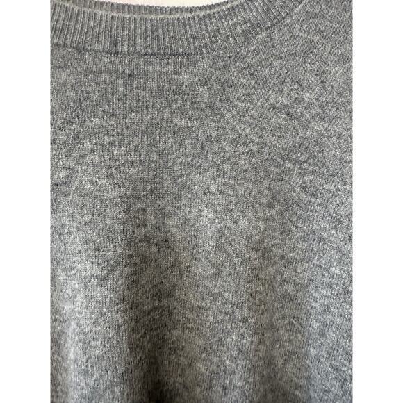 Harper Lane 100% Cashmere Sz Med Gray Heather Long Sleeve Sweater Purple Piping - Picture 2 of 12